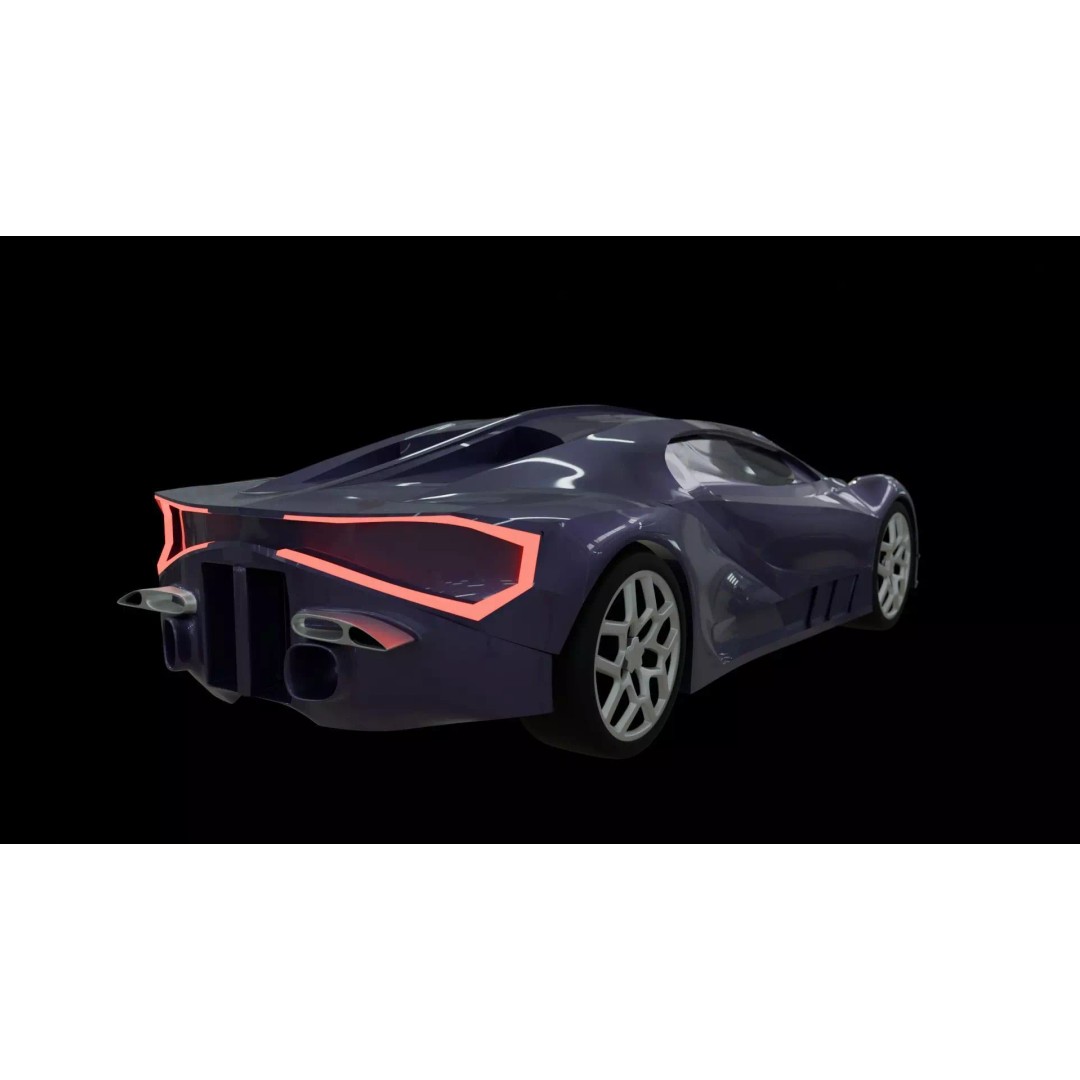 Bugatti 3D Model – High Poly Exterior Asset, Game Ready, FBX - View 9