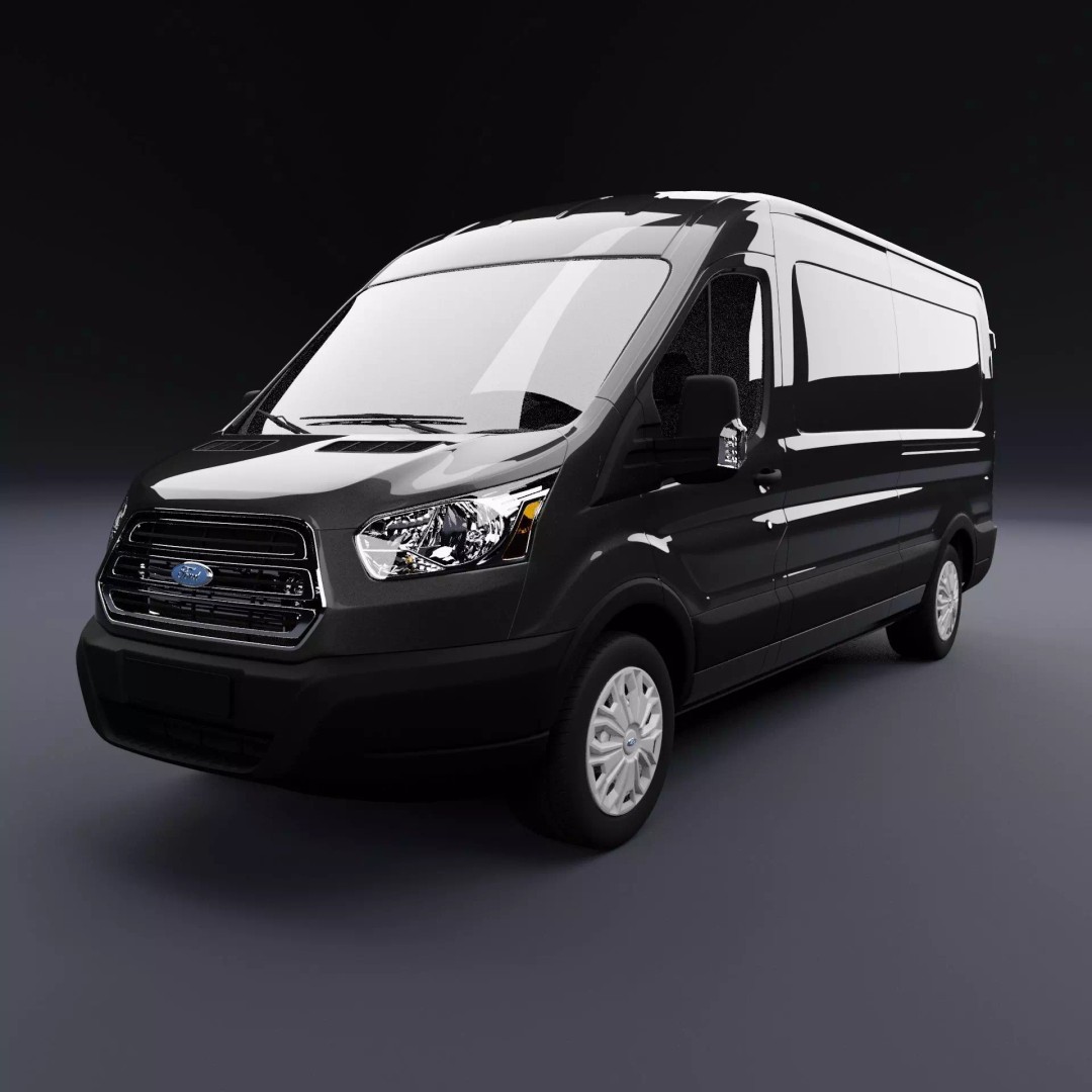 Transit Van Long Truck 3D Model – Realistic Rigged Vehicle, FBX, OBJ, Blender