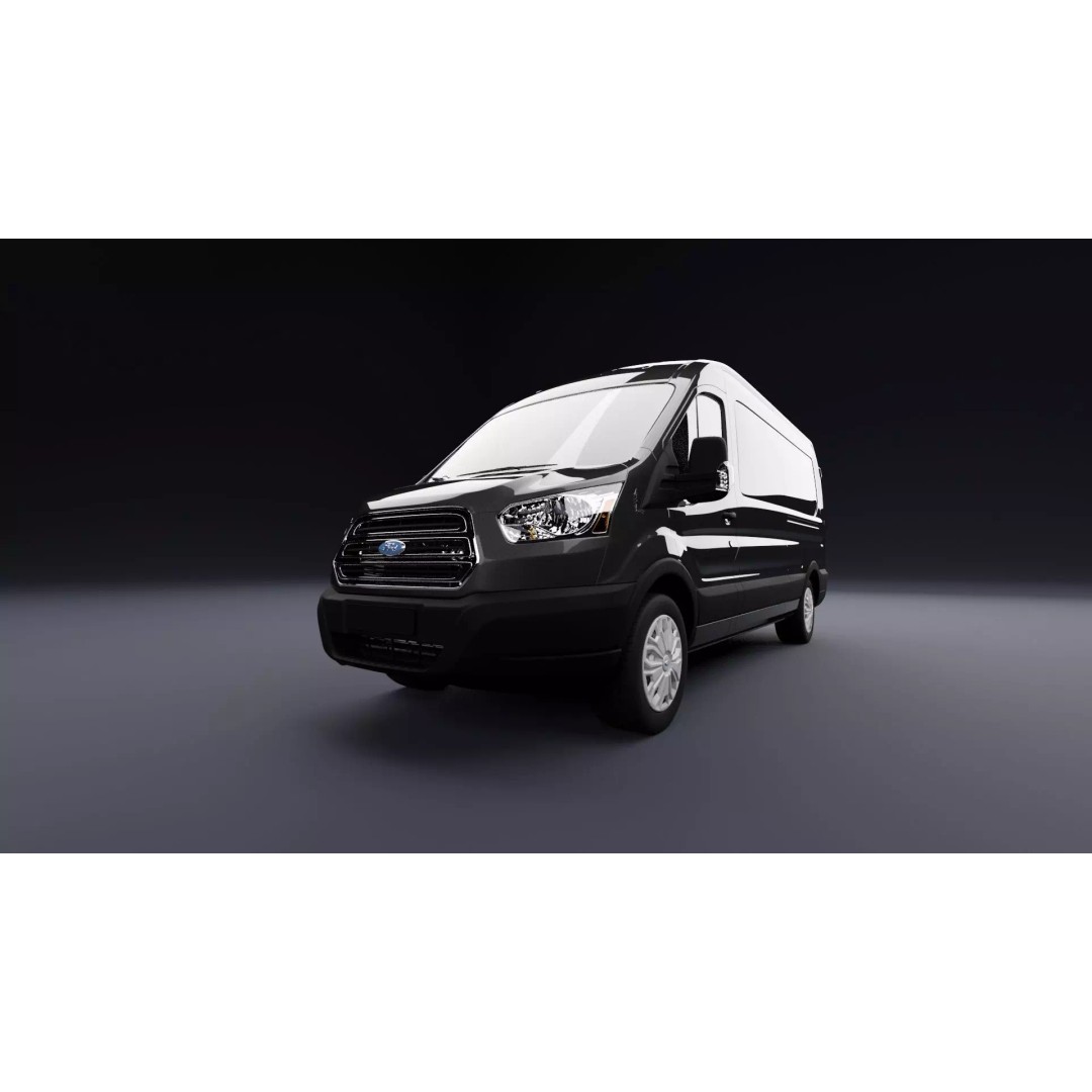 Transit Van Long Truck 3D Model – Realistic Rigged Vehicle, FBX, OBJ, Blender - View 12