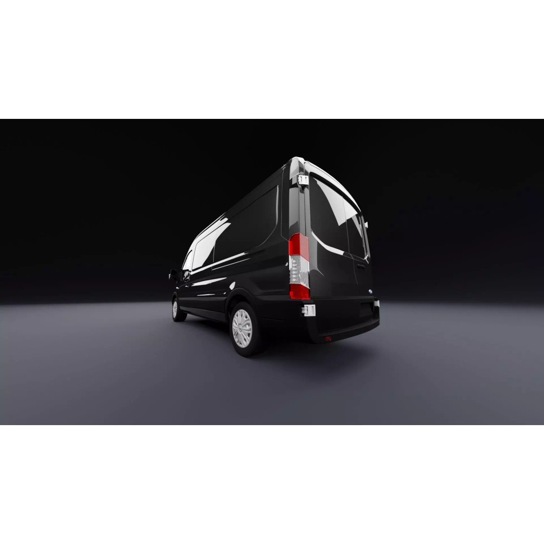 Transit Van Long Truck 3D Model – Realistic Rigged Vehicle, FBX, OBJ, Blender - View 14