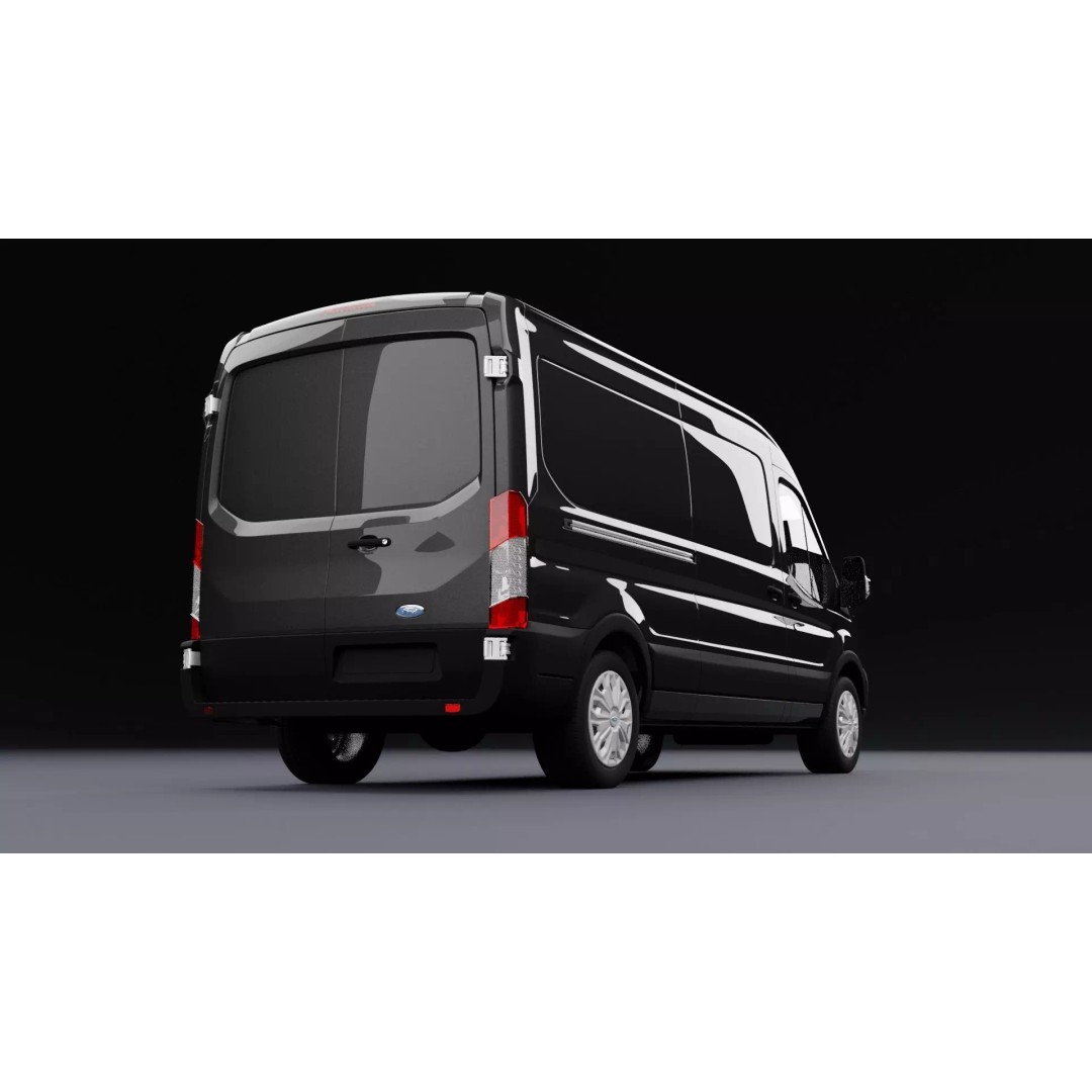 Transit Van Long Truck 3D Model – Realistic Rigged Vehicle, FBX, OBJ, Blender - View 9