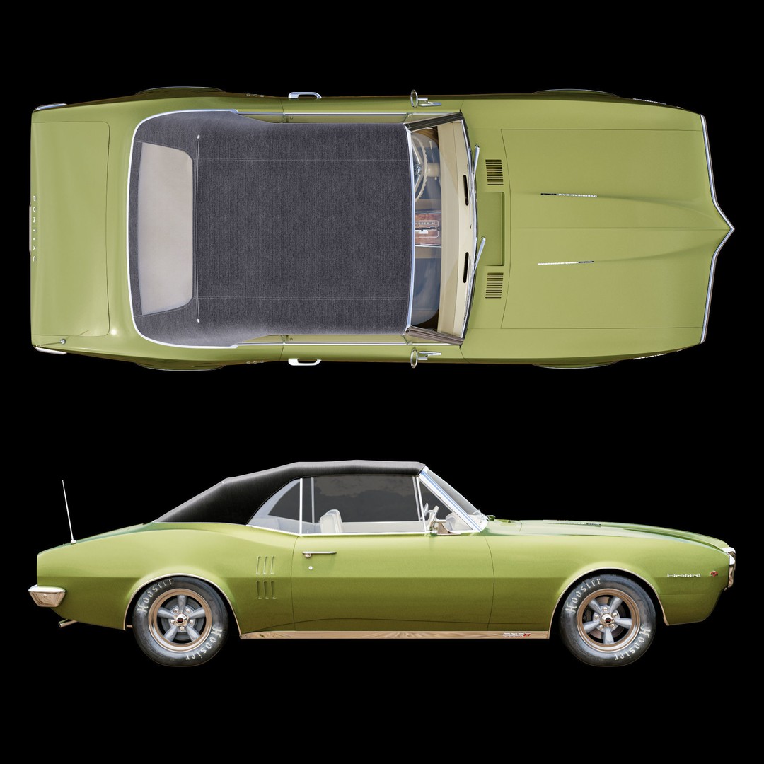 Pontiac Firebird 3D Model – Vintage Convertible, FBX, Game-Ready - View 20