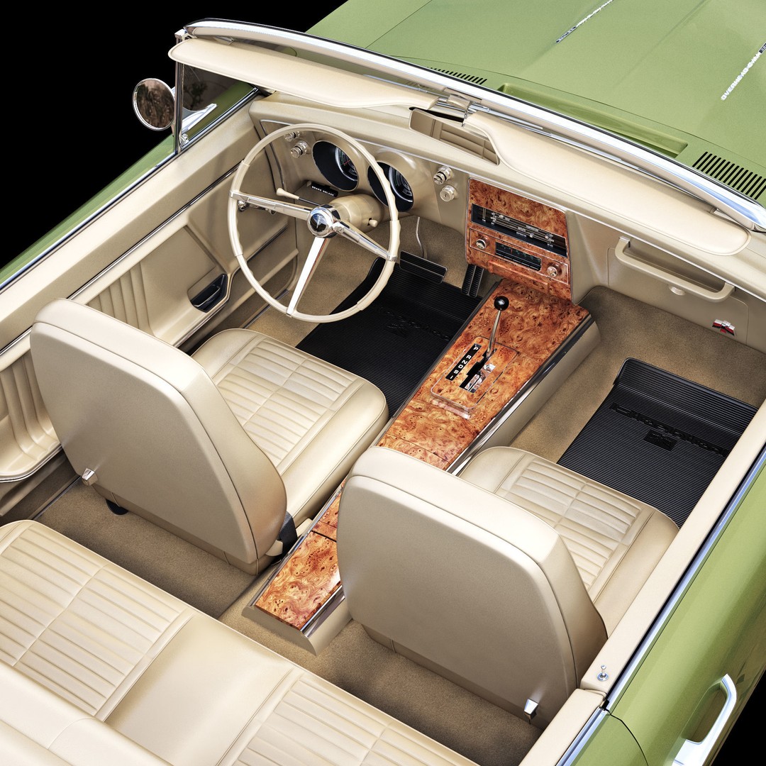 Pontiac Firebird 3D Model – Vintage Convertible, FBX, Game-Ready - View 25