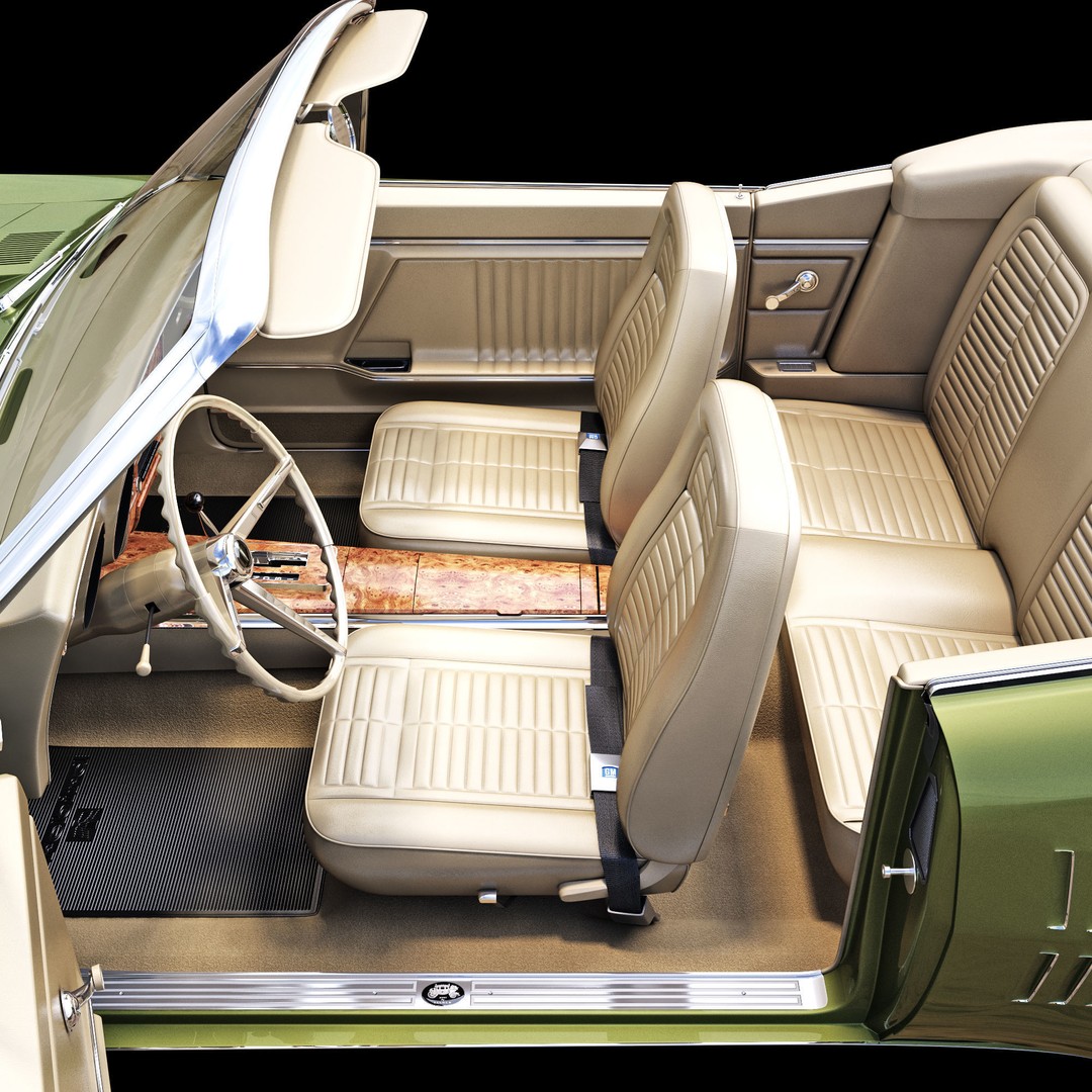 Pontiac Firebird 3D Model – Vintage Convertible, FBX, Game-Ready - View 26