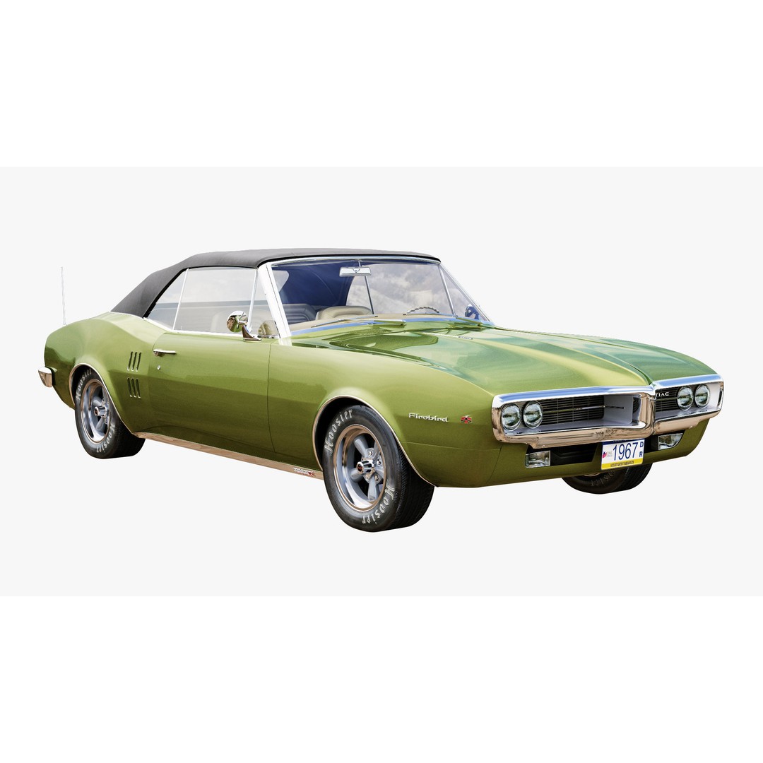 Pontiac Firebird 3D Model – Vintage Convertible, FBX, Game-Ready - View 3