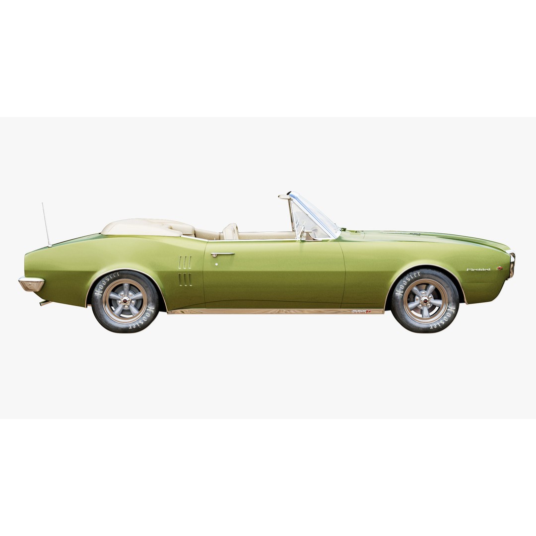 Pontiac Firebird 3D Model – Vintage Convertible, FBX, Game-Ready - View 4