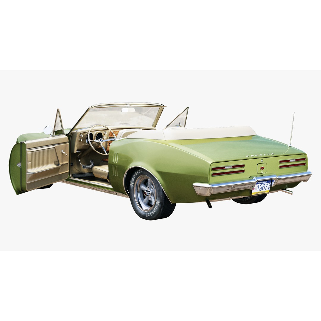 Pontiac Firebird 3D Model – Vintage Convertible, FBX, Game-Ready - View 7