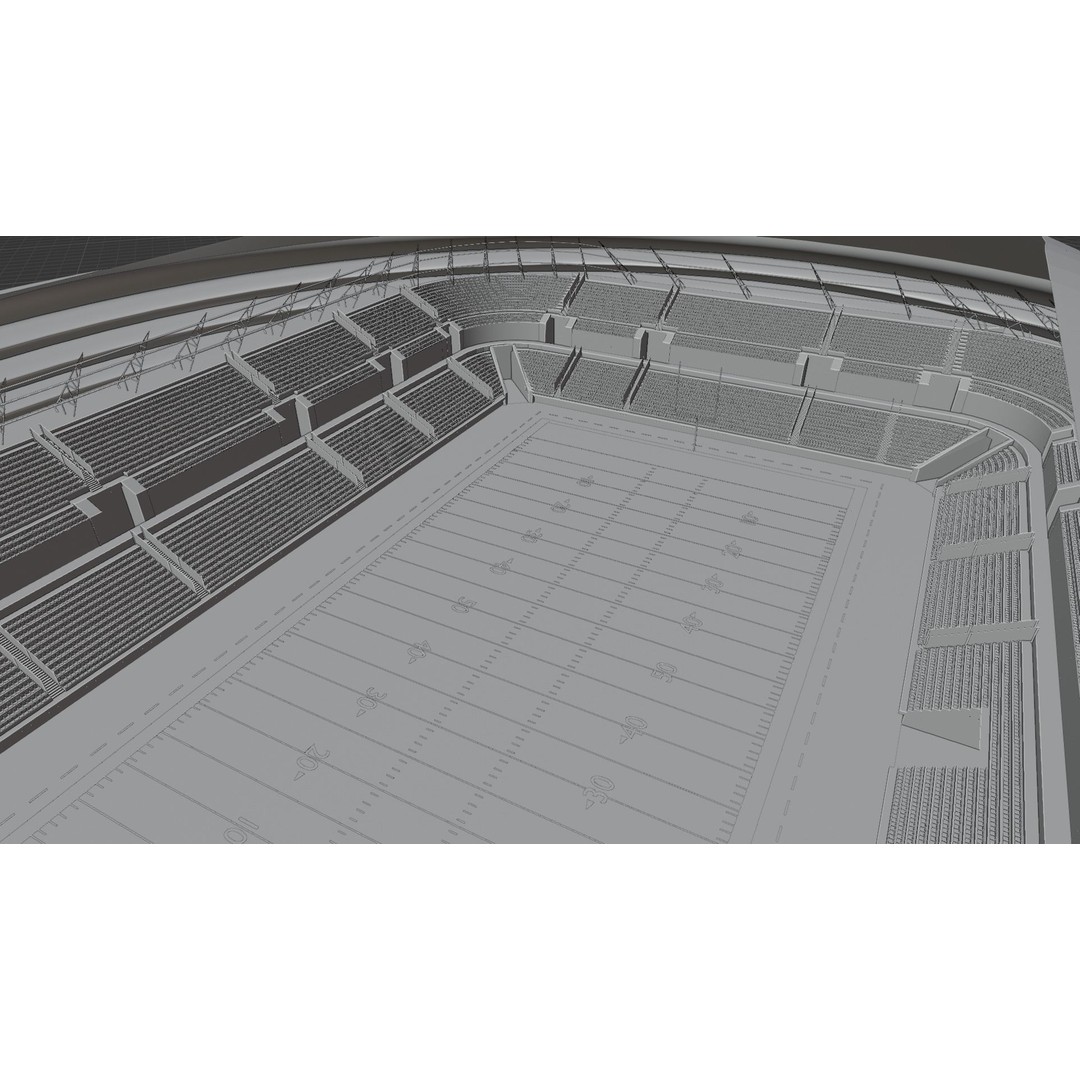 American Football Stadium 3D Model – Low Poly PBR Asset, FBX, OBJ - View 10