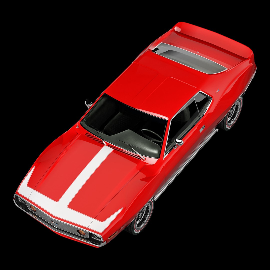AMC AMX SST-1973 3D Model – Vintage Muscle Car, FBX, PBR Textures - View 16