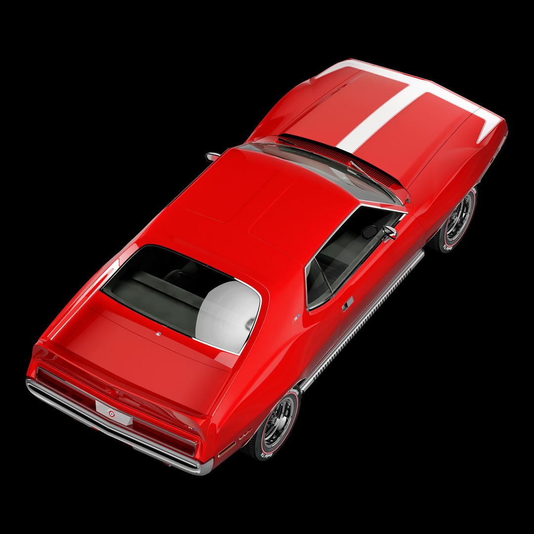 AMC AMX SST-1973 3D Model – Vintage Muscle Car, FBX, PBR Textures - View 17