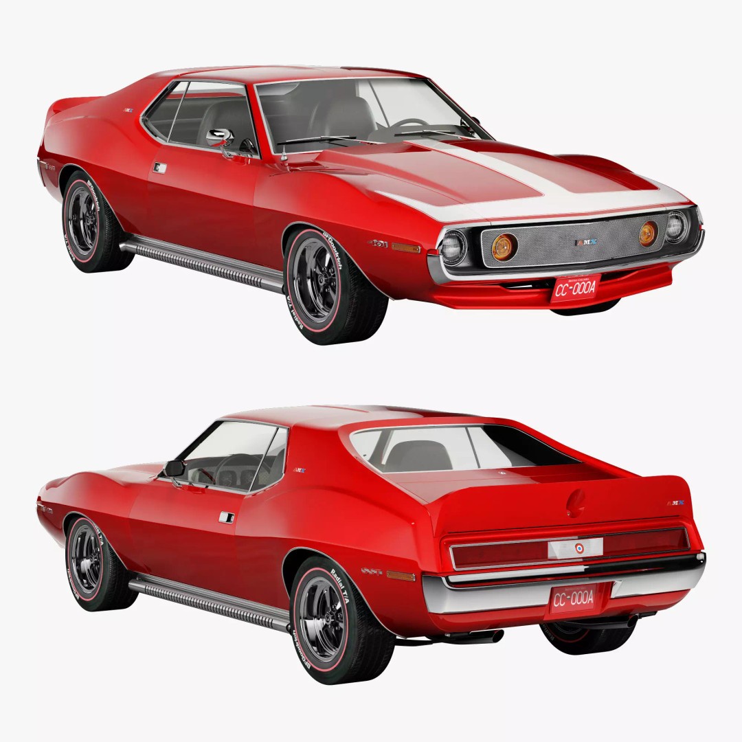 AMC AMX SST-1973 3D Model – Vintage Muscle Car, FBX, PBR Textures - View 2