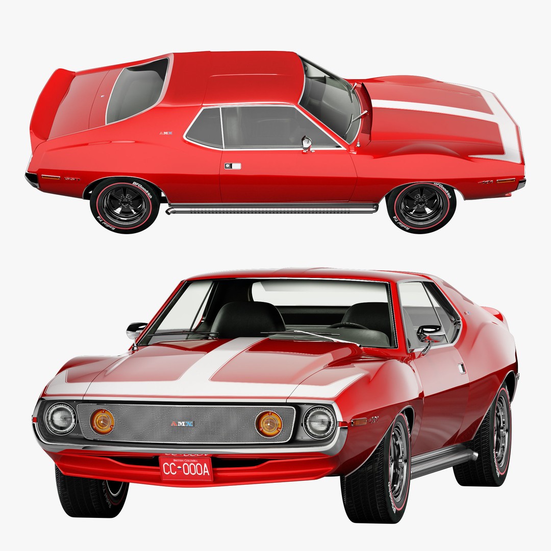 AMC AMX SST-1973 3D Model – Vintage Muscle Car, FBX, PBR Textures - View 6