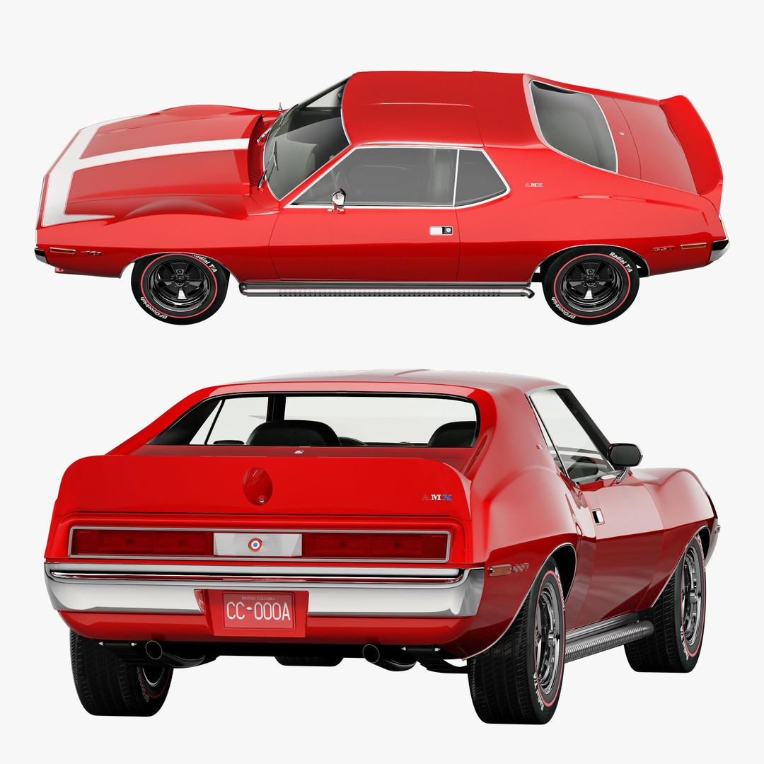 AMC AMX SST-1973 3D Model – Vintage Muscle Car, FBX, PBR Textures - View 7