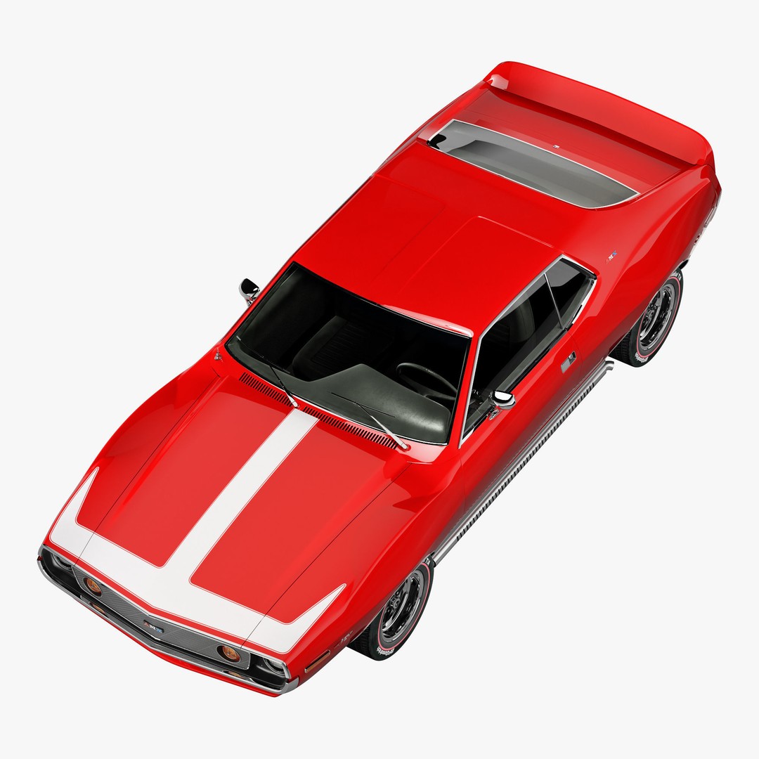 AMC AMX SST-1973 3D Model – Vintage Muscle Car, FBX, PBR Textures - View 8