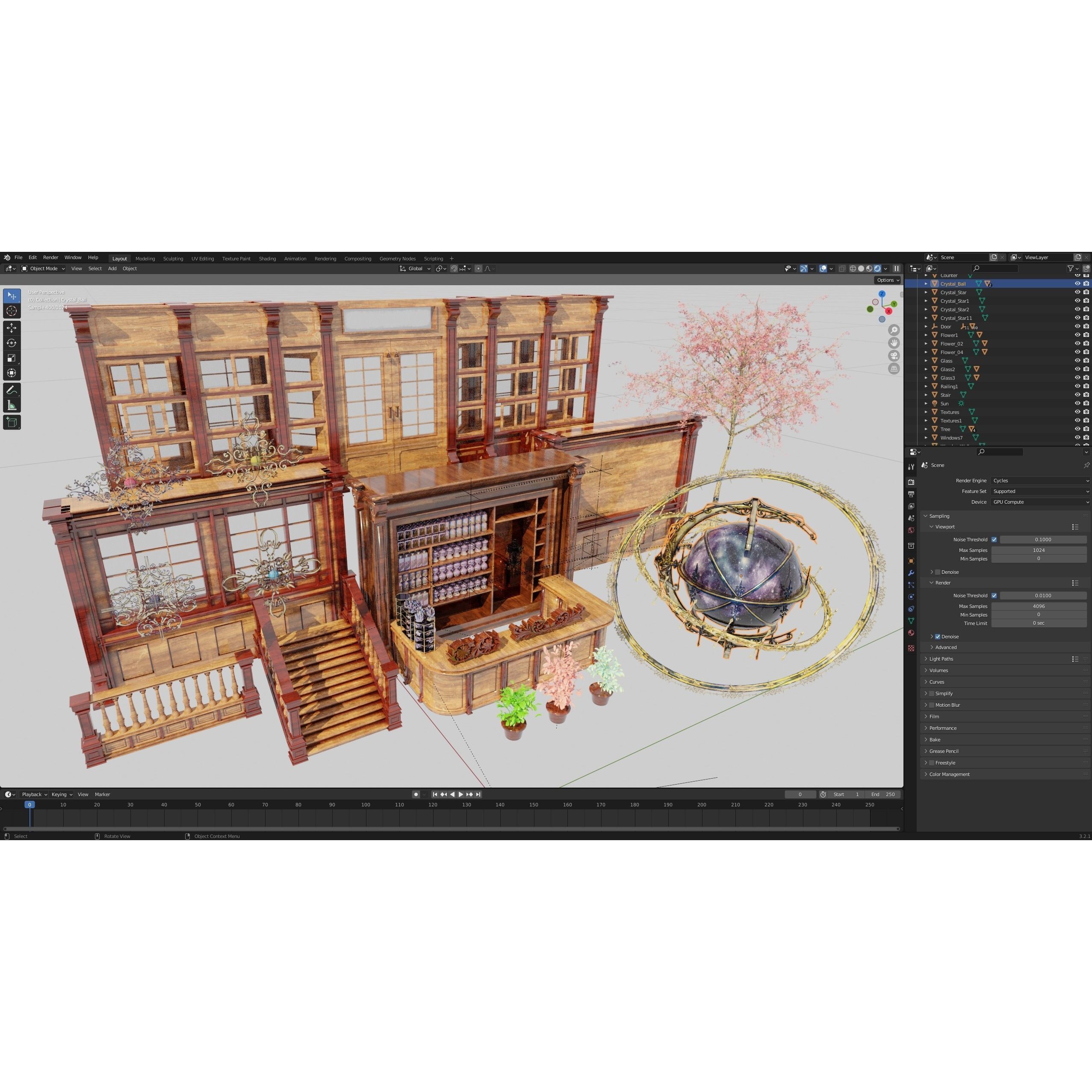 Crystal Shop Asset Bundle - PBR Textures 3D Model - View 8