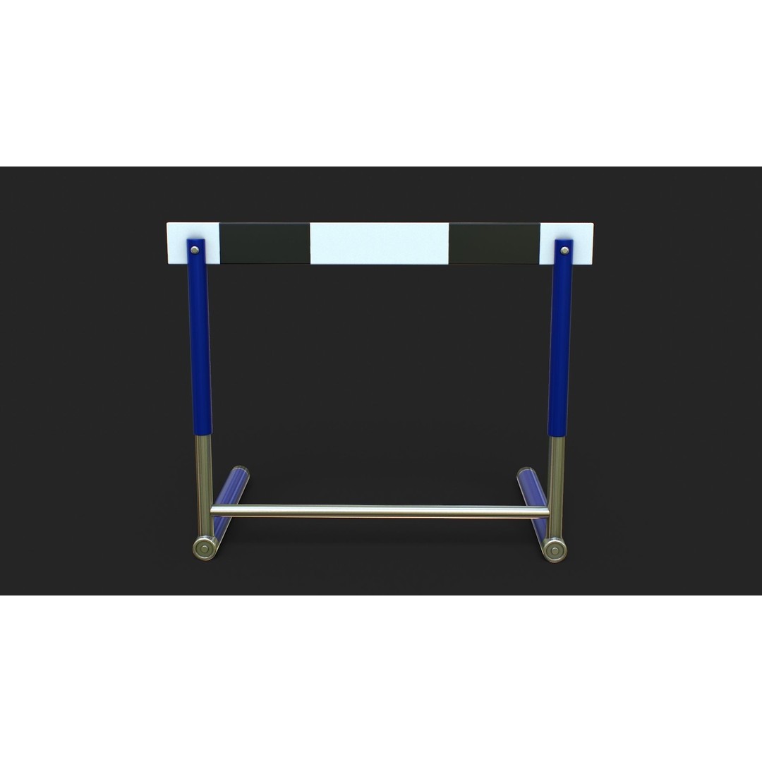 Track Hurdles 3D Model – Low Poly PBR Asset for Games, FBX, OBJ - View 3