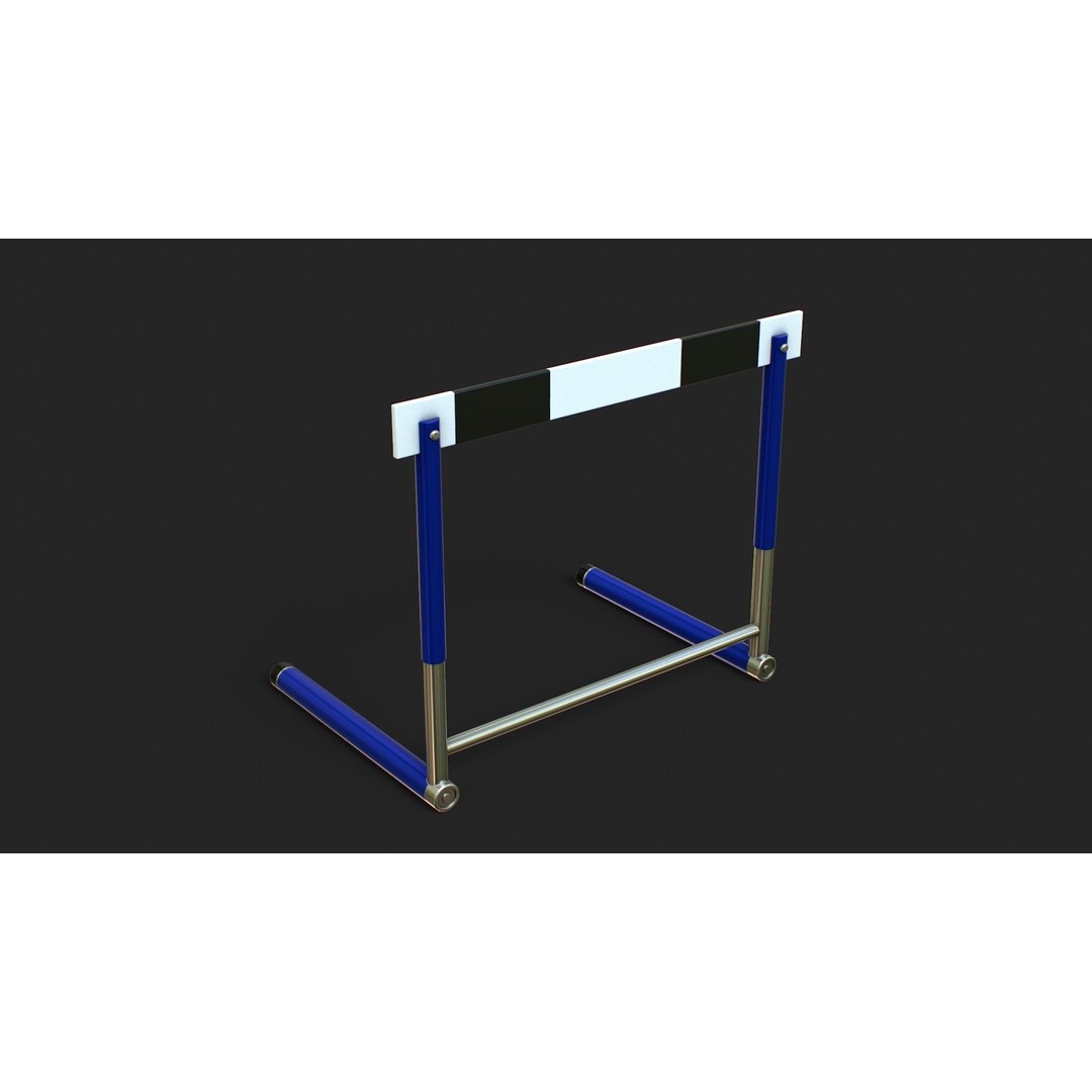 Track Hurdles 3D Model – Low Poly PBR Asset for Games, FBX, OBJ - View 4