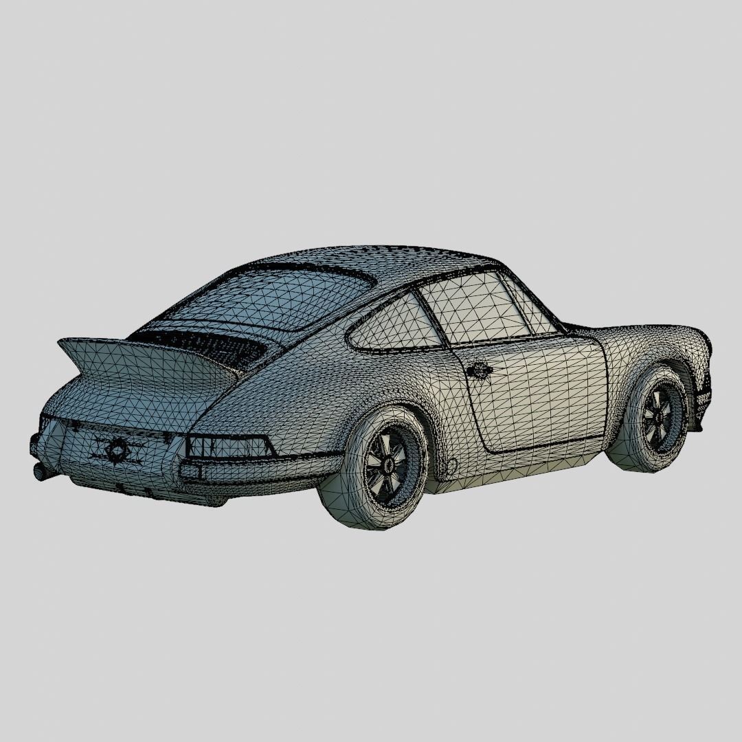 Porsche 911 Carrera RS 2.7 Lightweight 3D Model – Low Poly Car Asset, FBX, OBJ, Blender - View 11