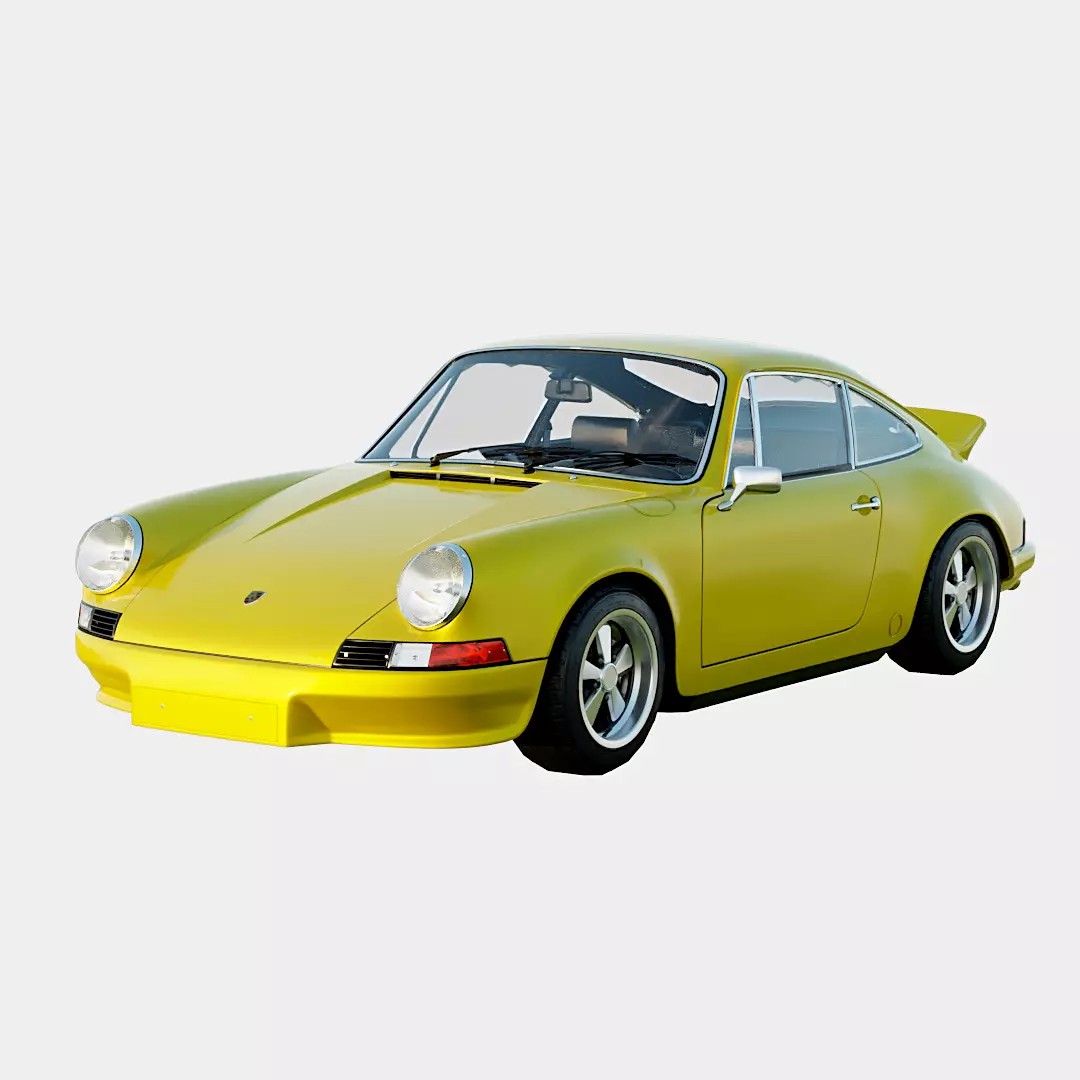 Porsche 911 Carrera RS 2.7 Lightweight 3D Model – Low Poly Car Asset, FBX, OBJ, Blender - View 2