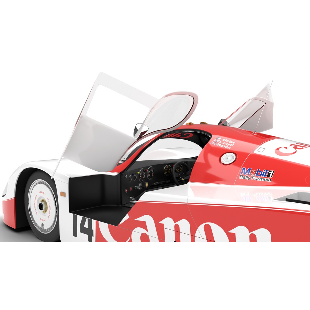 Porsche 956 3D Model – High Poly Racing Car, Rigged, PBR Textures - View 24