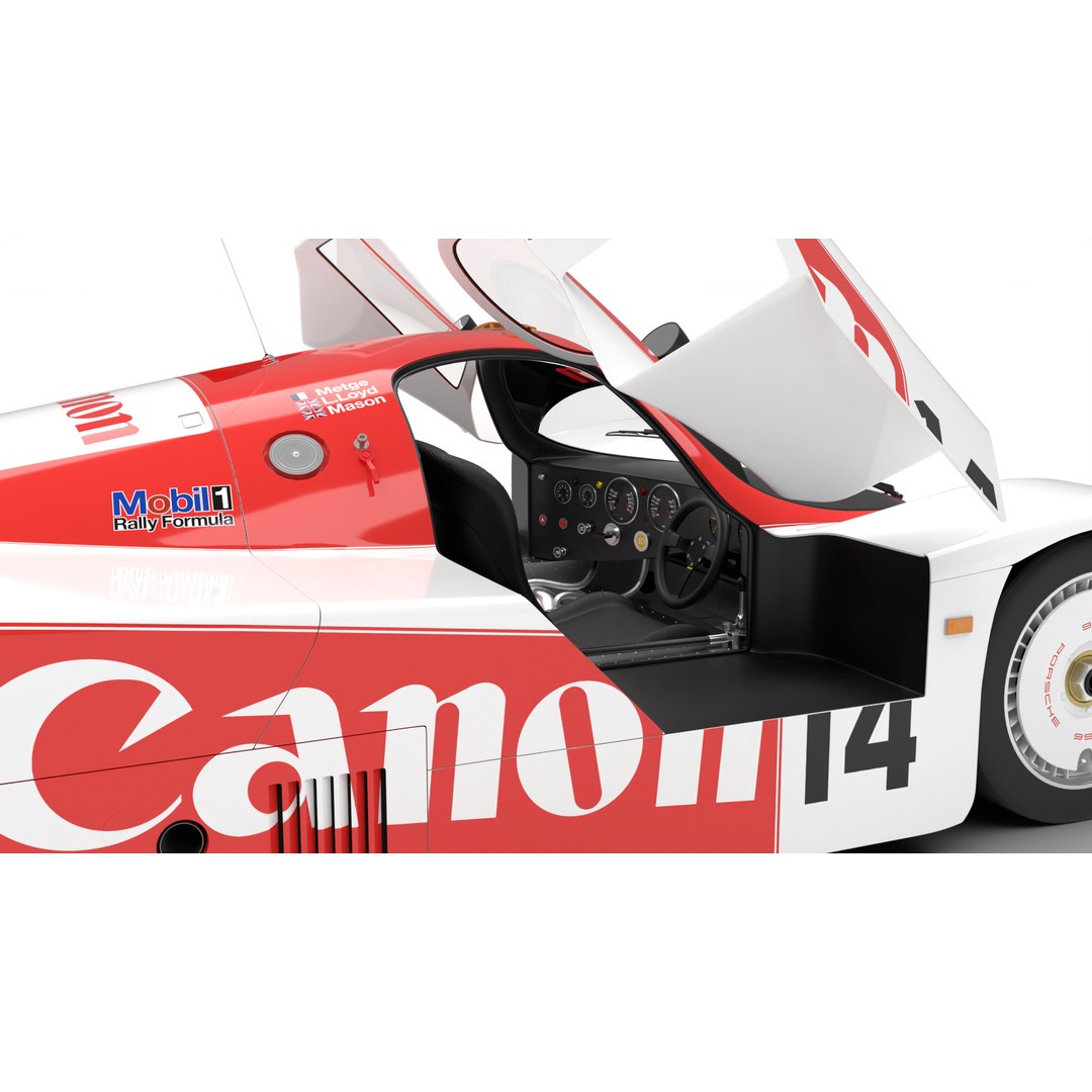 Porsche 956 3D Model – High Poly Racing Car, Rigged, PBR Textures - View 25