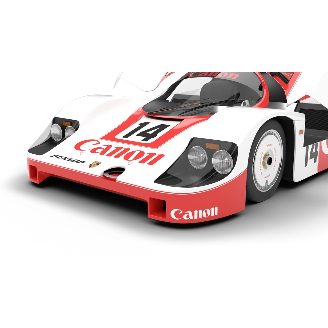 Porsche 956 3D Model – High Poly Racing Car, Rigged, PBR Textures - View 6