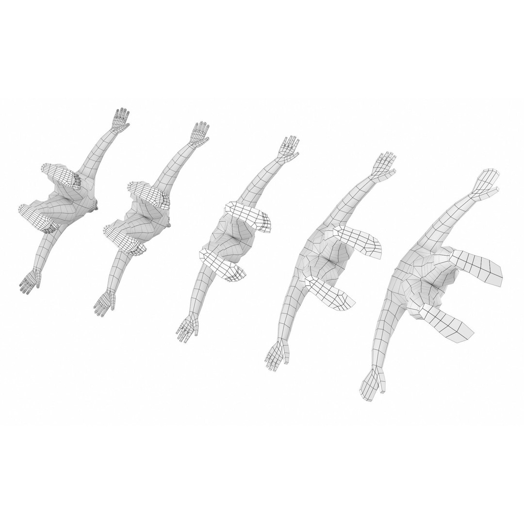 Natural Male 3D Model – Low Poly Base Mesh in 5 Topologies, FBX - View 13