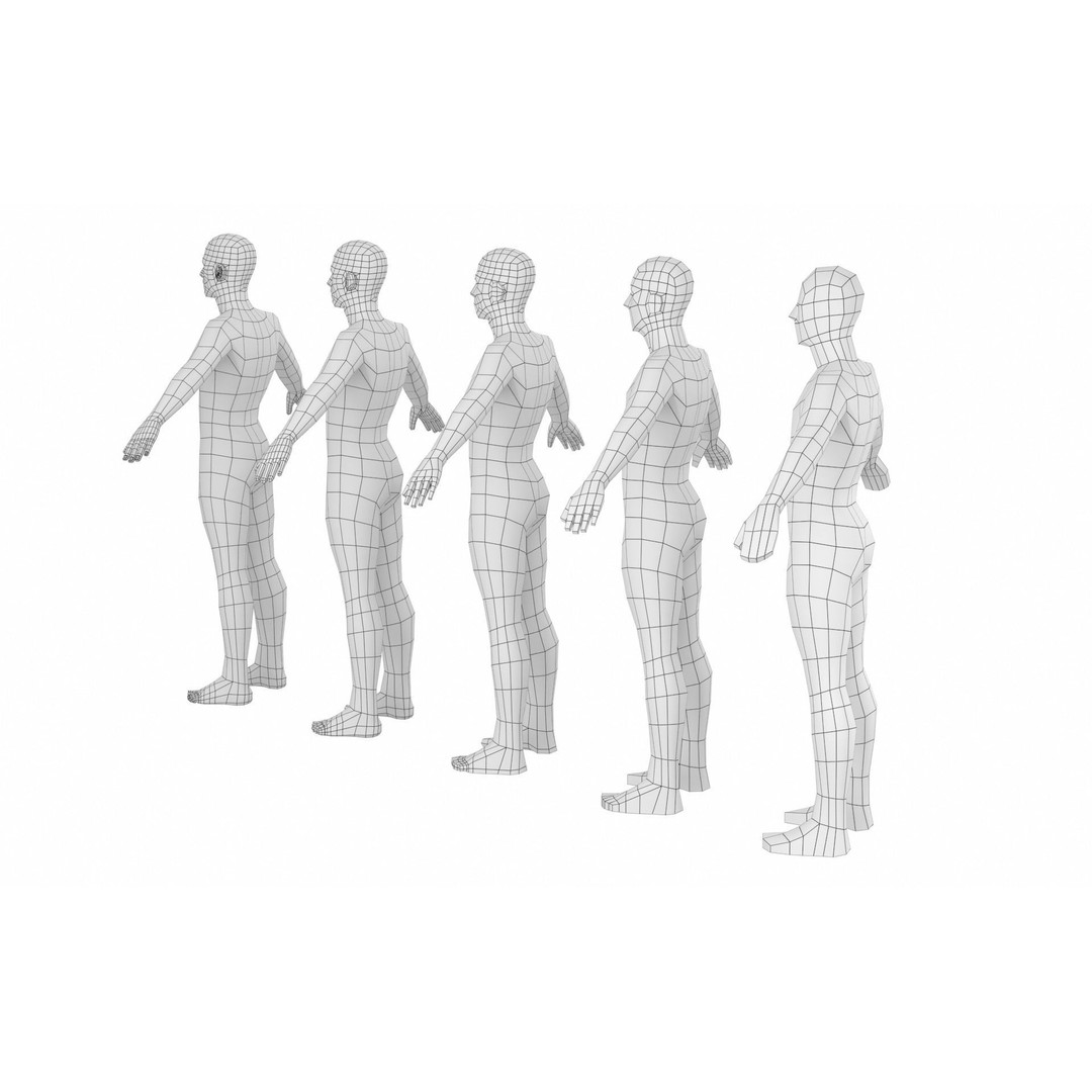 Natural Male 3D Model – Low Poly Base Mesh in 5 Topologies, FBX - View 9