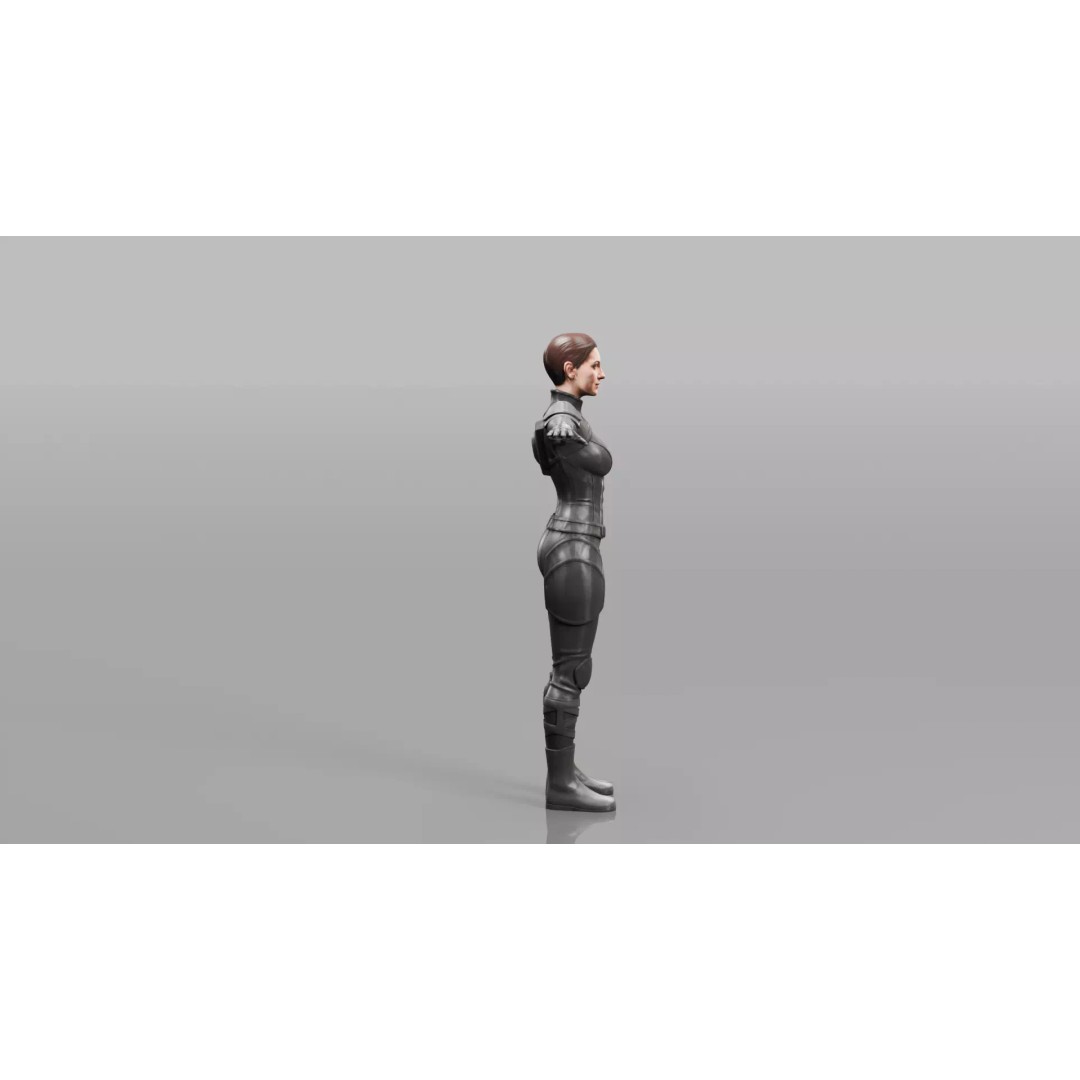 Realistic Female Character 3D Model – Low Poly Game Asset, FBX, OBJ - View 12