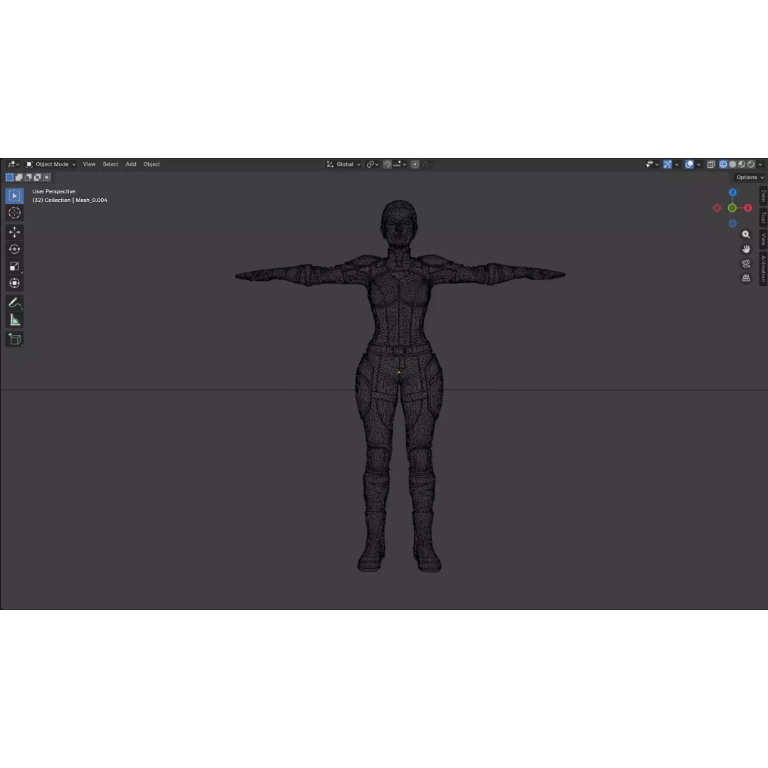 Realistic Female Character 3D Model – Low Poly Game Asset, FBX, OBJ - View 14