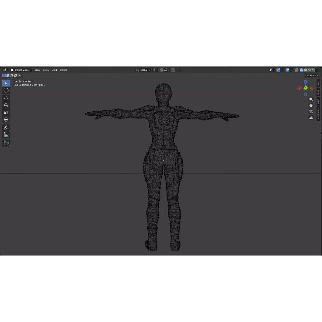 Realistic Female Character 3D Model – Low Poly Game Asset, FBX, OBJ - View 16