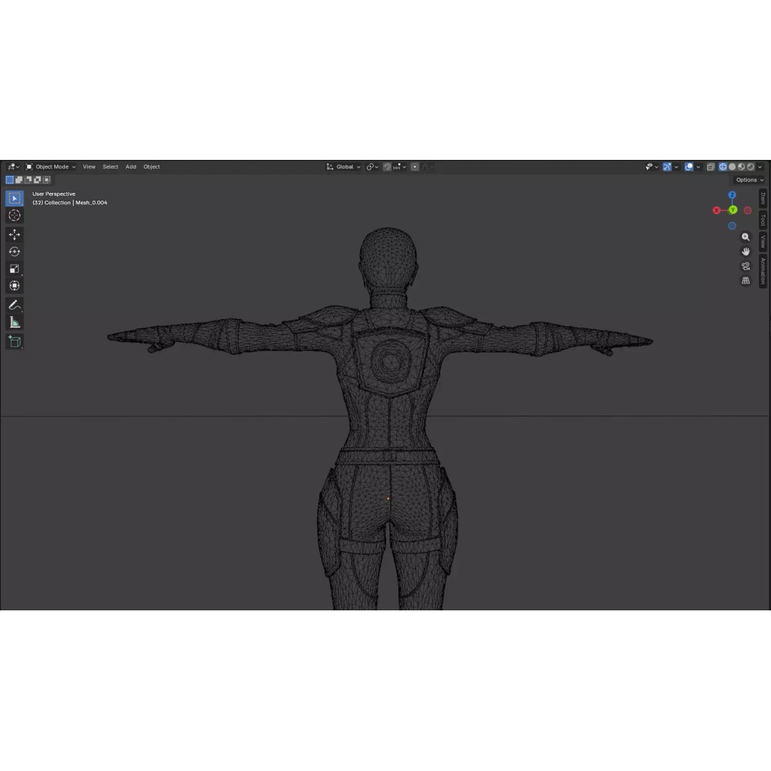 Realistic Female Character 3D Model – Low Poly Game Asset, FBX, OBJ - View 19