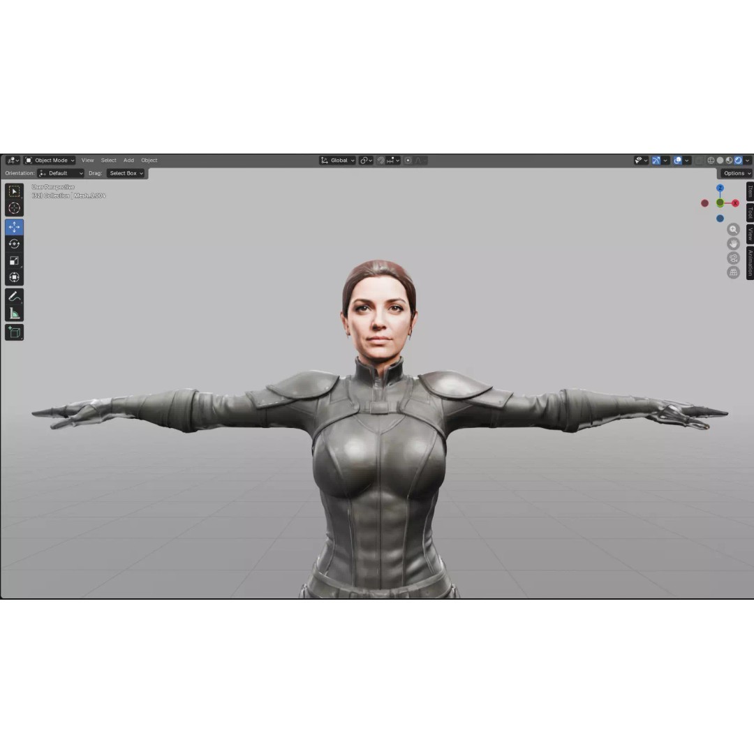 Realistic Female Character 3D Model – Low Poly Game Asset, FBX, OBJ - View 4
