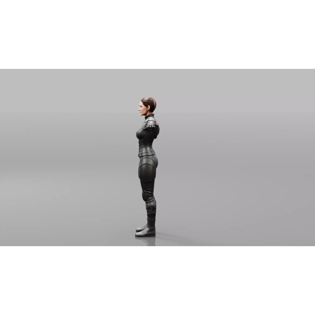 Realistic Female Character 3D Model – Low Poly Game Asset, FBX, OBJ - View 8