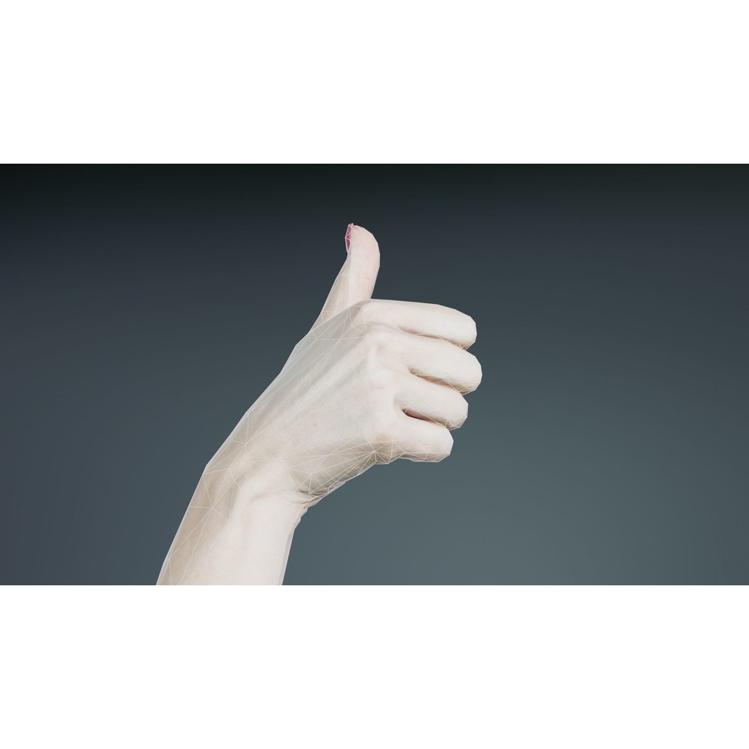 Woman Hand Sign Numbers 10 3D Model – Low Poly Character Asset, FBX - View 12