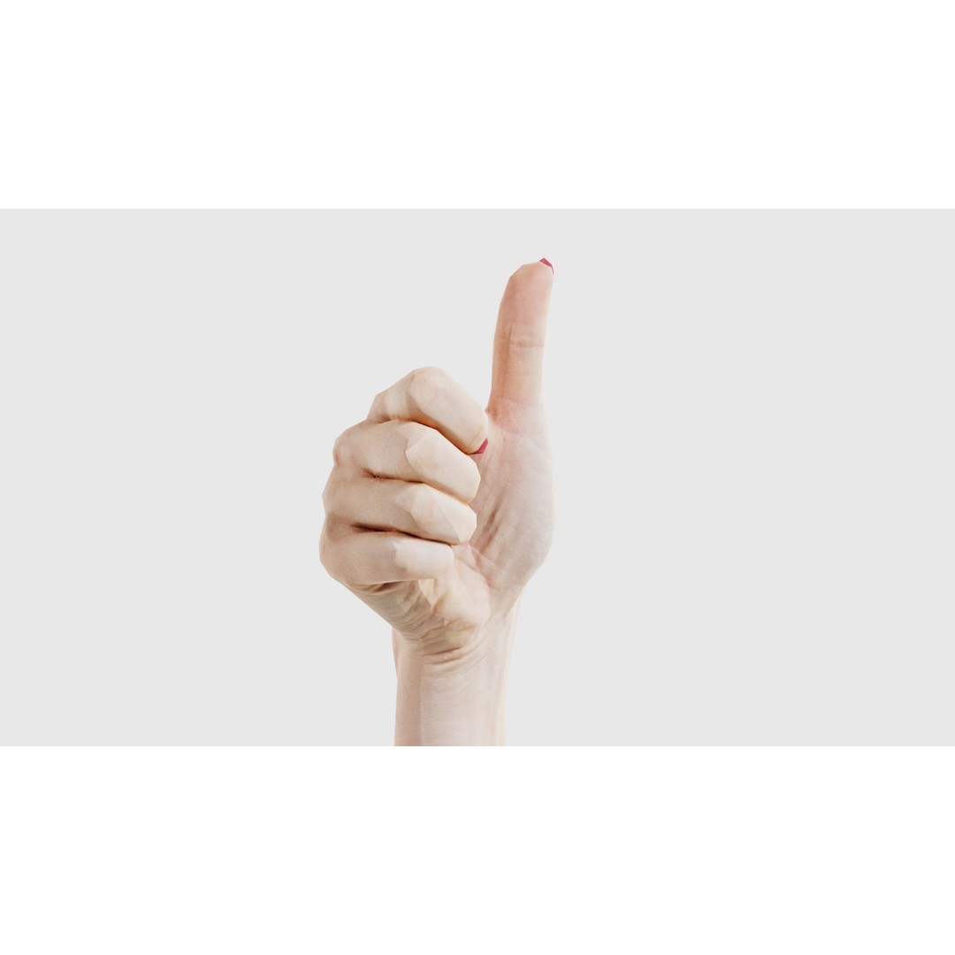 Woman Hand Sign Numbers 10 3D Model – Low Poly Character Asset, FBX - View 20