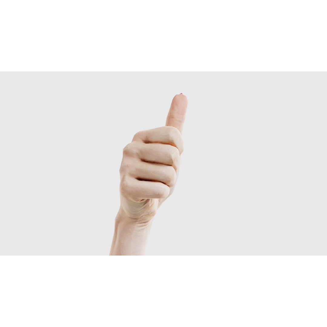 Woman Hand Sign Numbers 10 3D Model – Low Poly Character Asset, FBX - View 21