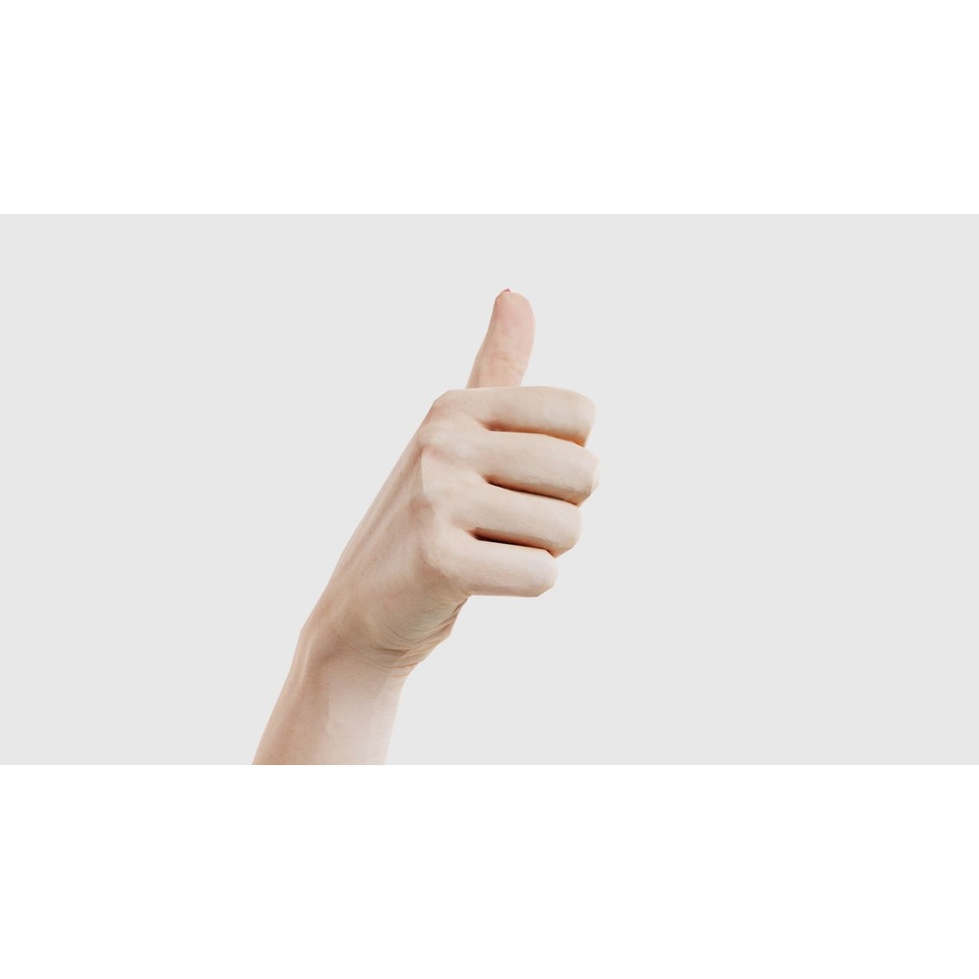 Woman Hand Sign Numbers 10 3D Model – Low Poly Character Asset, FBX - View 22