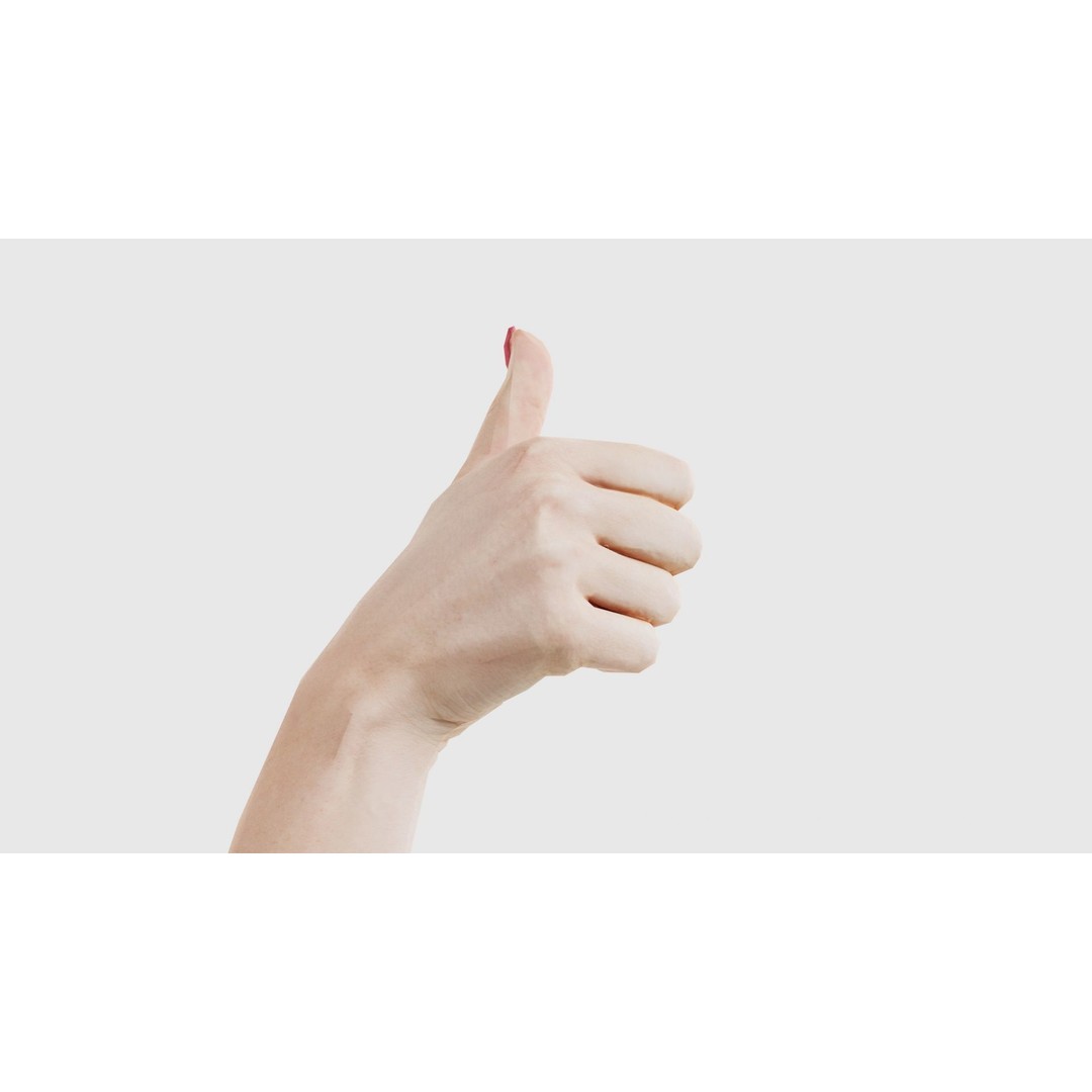 Woman Hand Sign Numbers 10 3D Model – Low Poly Character Asset, FBX - View 23