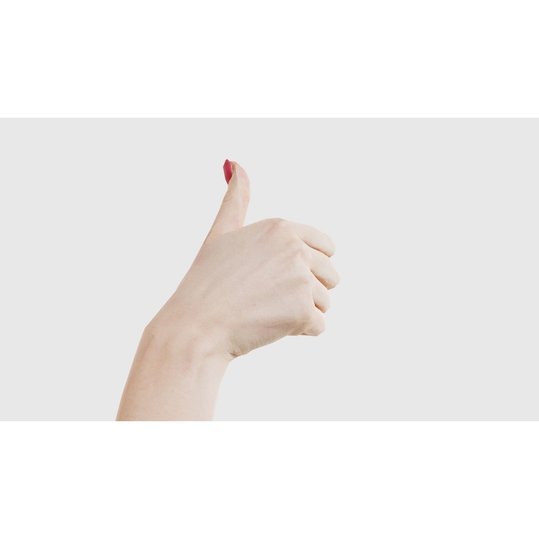 Woman Hand Sign Numbers 10 3D Model – Low Poly Character Asset, FBX - View 24