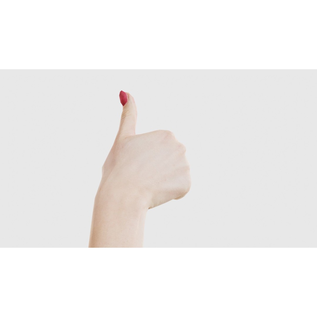Woman Hand Sign Numbers 10 3D Model – Low Poly Character Asset, FBX - View 25