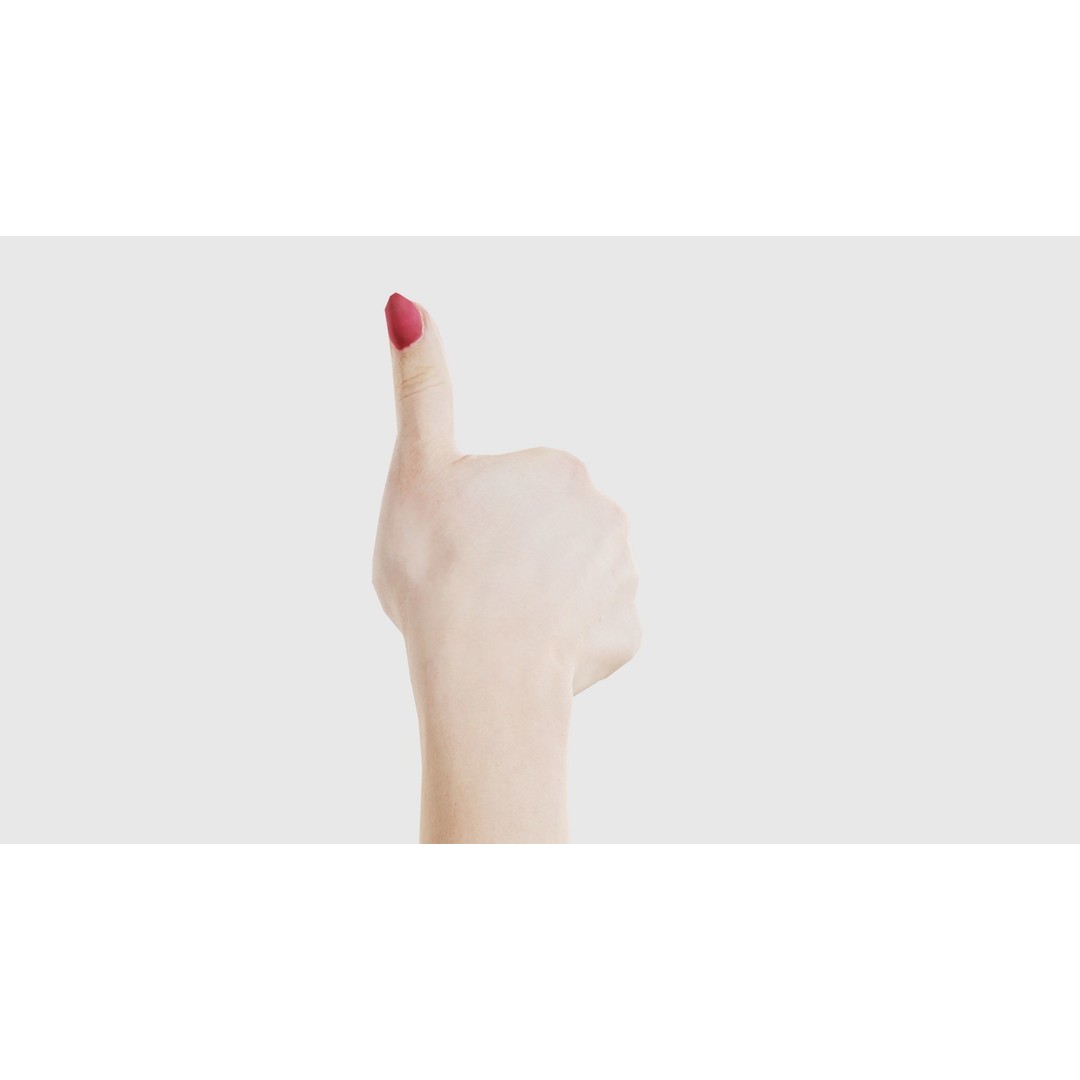 Woman Hand Sign Numbers 10 3D Model – Low Poly Character Asset, FBX - View 26