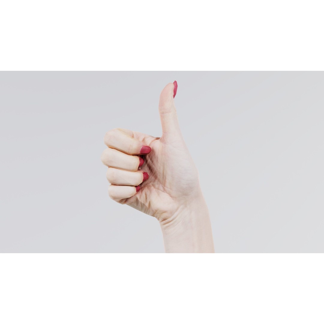 Woman Hand Sign Numbers 10 3D Model – Low Poly Character Asset, FBX - View 3