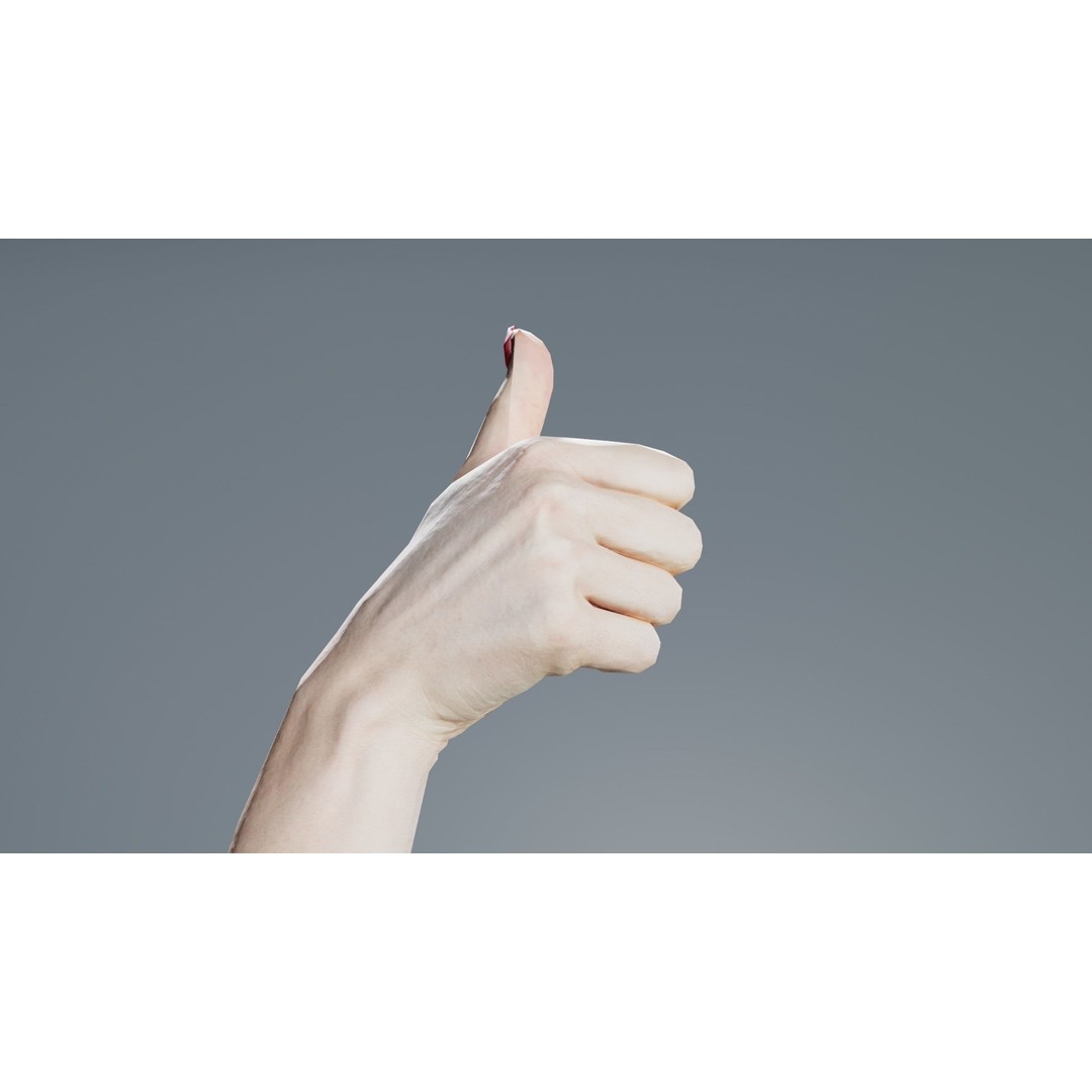 Woman Hand Sign Numbers 10 3D Model – Low Poly Character Asset, FBX - View 5