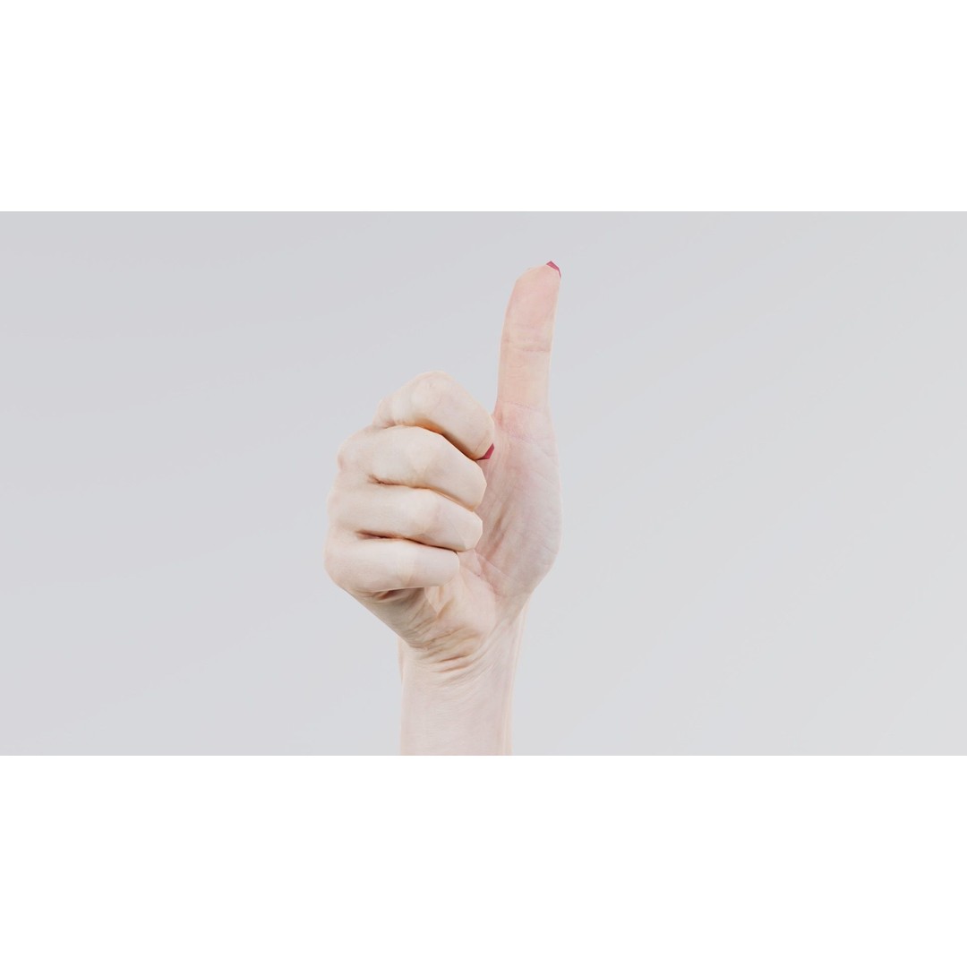 Woman Hand Sign Numbers 10 3D Model – Low Poly Character Asset, FBX - View 6