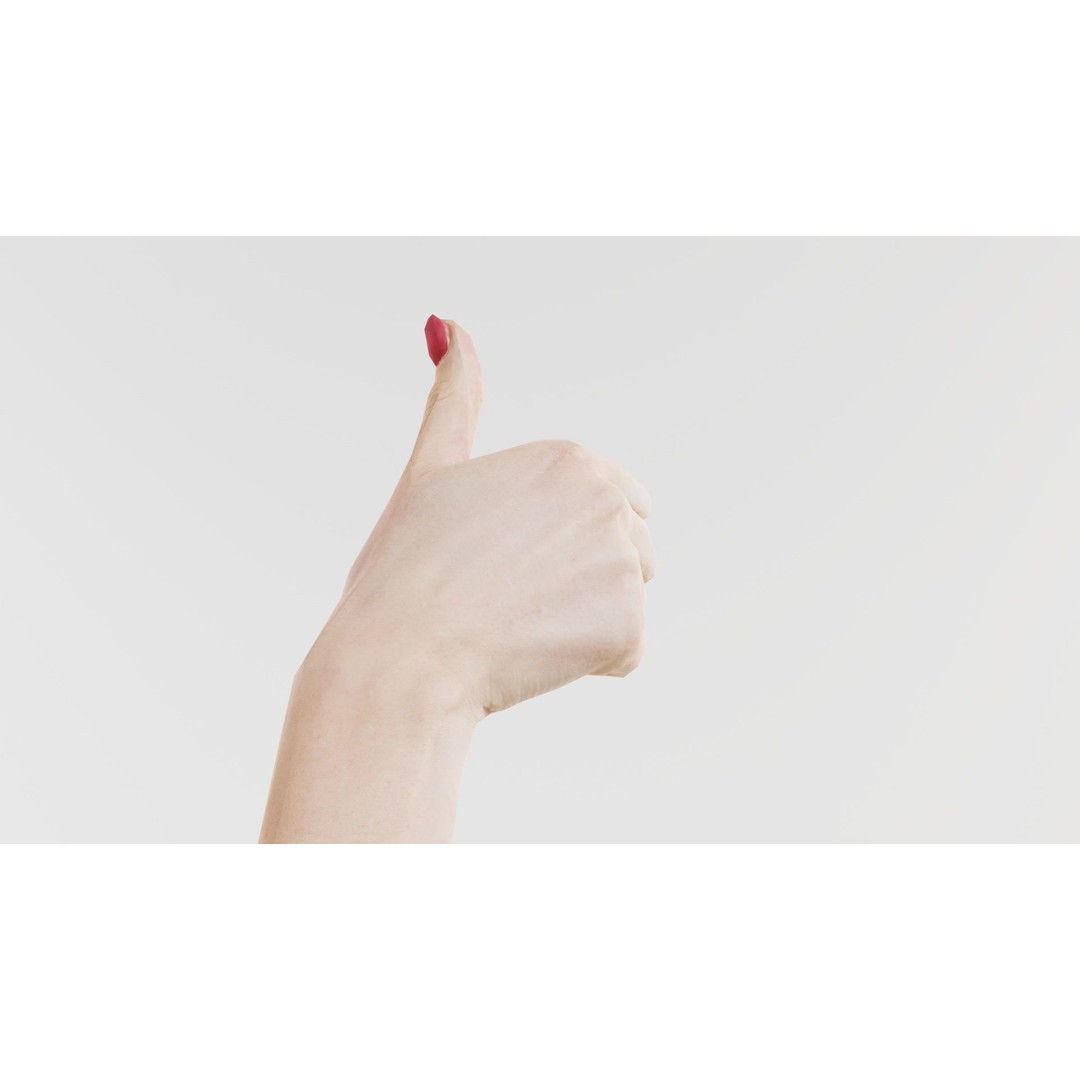 Woman Hand Sign Numbers 10 3D Model – Low Poly Character Asset, FBX - View 8