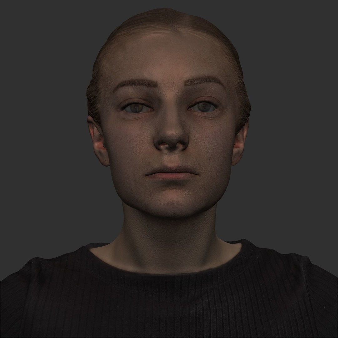 Young Woman 3D Model – Low Poly Character, Rigged for Animation - View 8