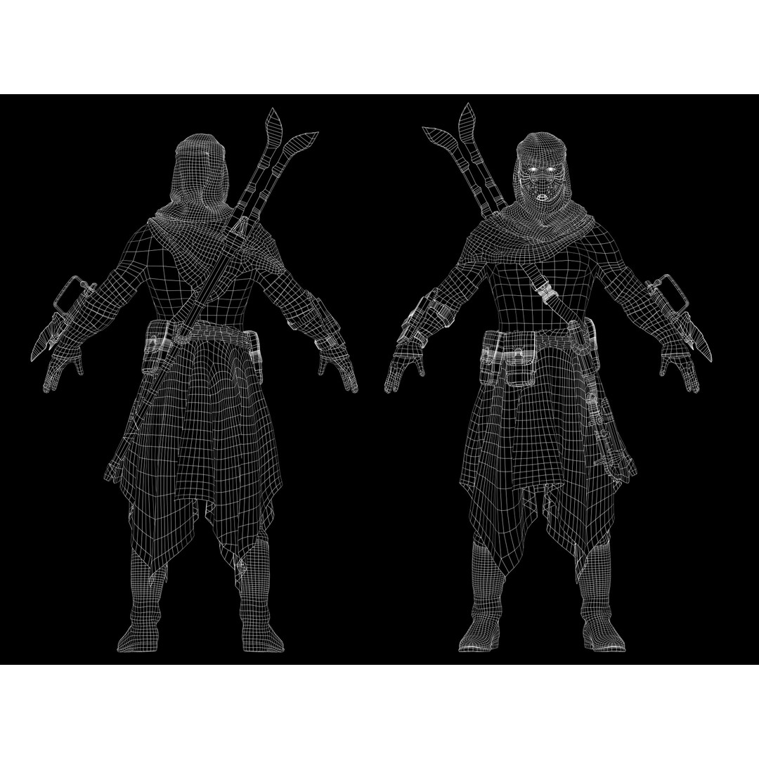 Post Apocalyptic Man 3D Model – Low Poly Rigged Character, FBX, OBJ
