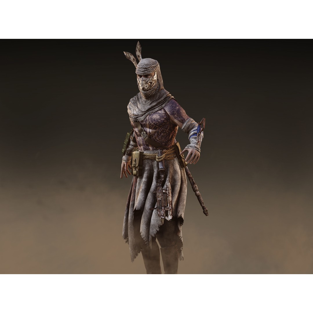 Post Apocalyptic Man 3D Model – Low Poly Rigged Character, FBX, OBJ - View 10