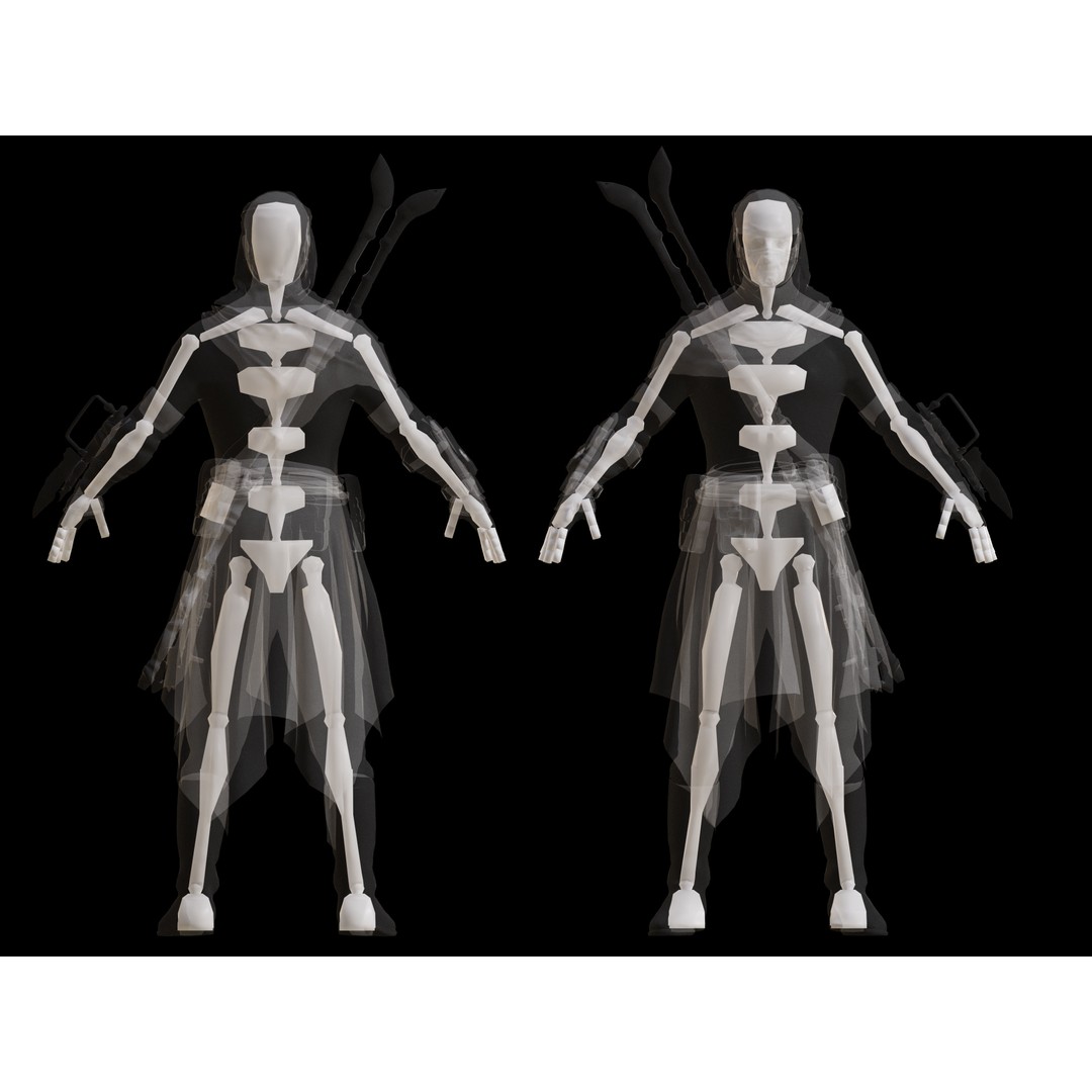 Post Apocalyptic Man 3D Model – Low Poly Rigged Character, FBX, OBJ - View 11